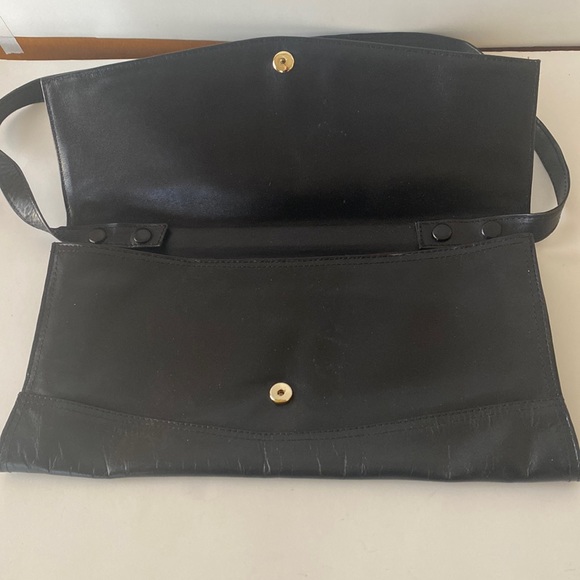 Tano Vintage Black Leather Clutch Envelope Style Bag - Picture 4 of 16